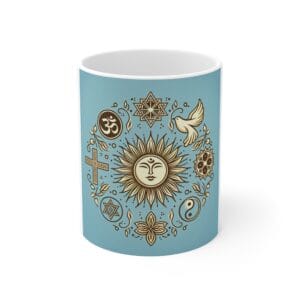 Spiritual Unity Mug 11oz - Sun and Symbols Design