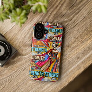 Strength & Dignity Phone Case – Tough Christian Case for Confident Souls | Proverbs 31 Scripture-Inspired Design